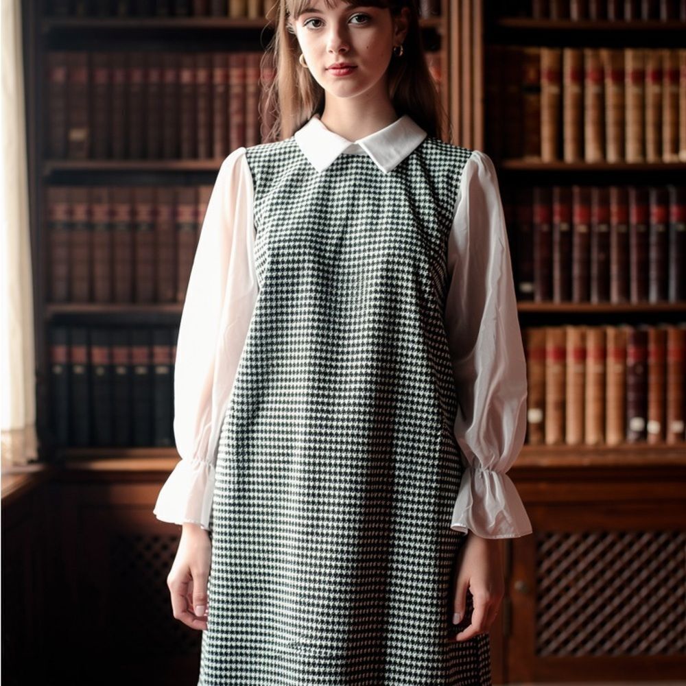 Shelby & Palmer Black and White Houndstooth Dress